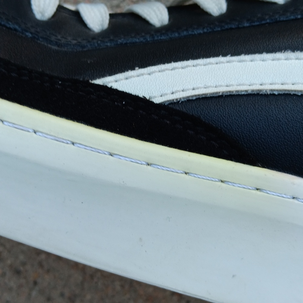 Nothing New Black Leather Platform Womens Sneakers - Picture 5 of 10